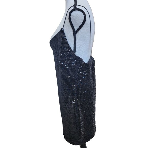 Sky Plus Black Sequin Minidress Size 2X Bodycon Lined - Picture 4 of 9